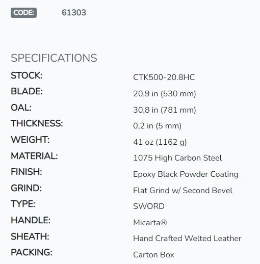 Condor 61303 TACTANA SWORD سيف