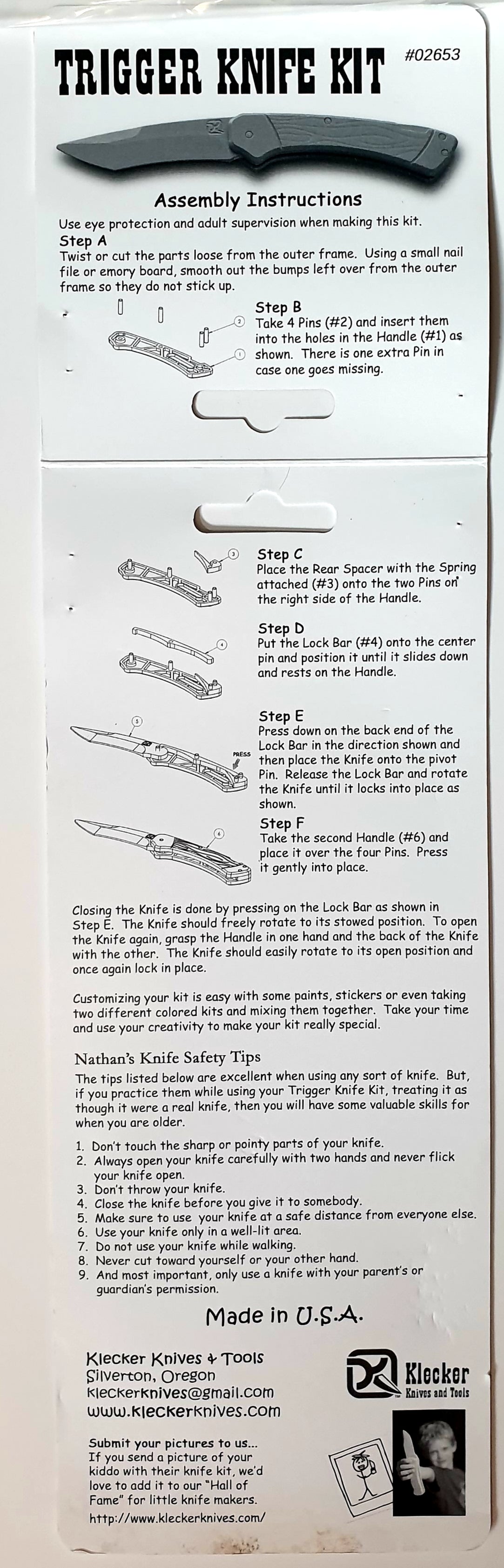 Klecker Trigger Plastic Knife Kit