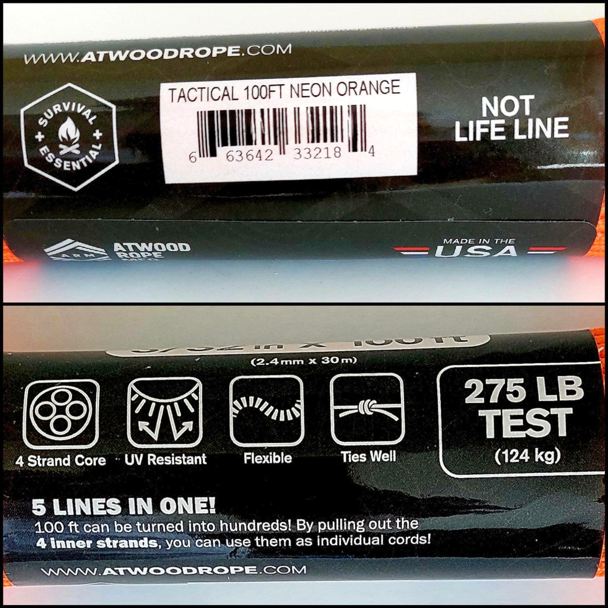 ATWOOD 275LB Tactical Paracord باراكورد