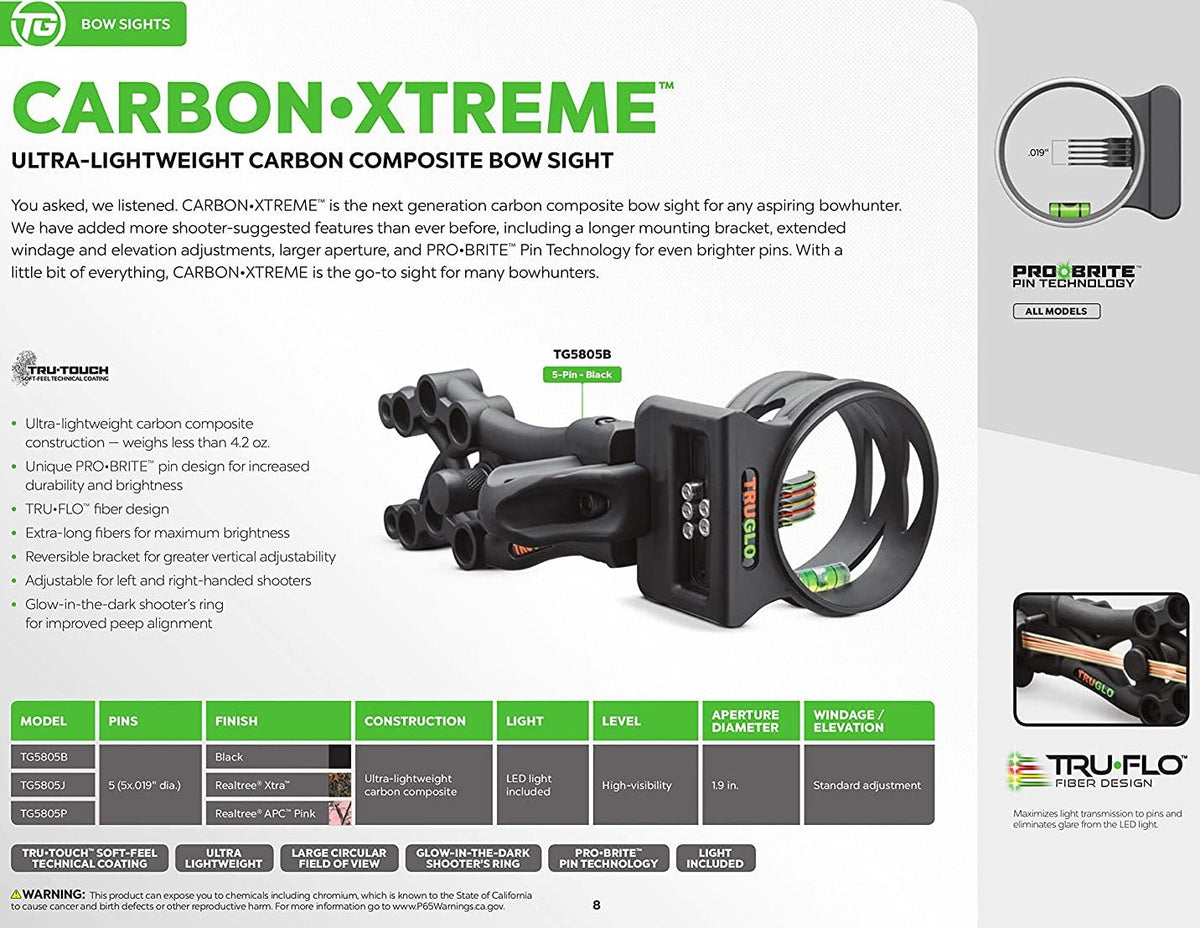 TRUGLO Carbon XTREME Hunting Sight BLACK