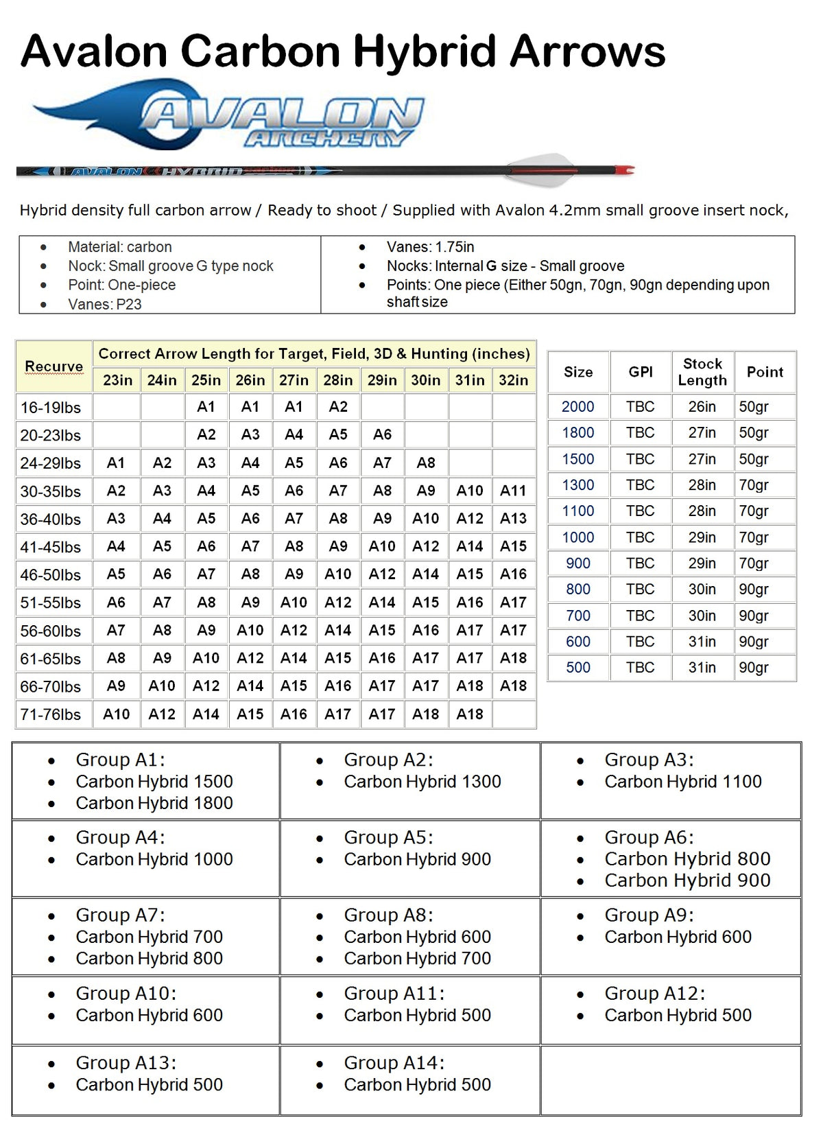 AVALON Hybrid Arrows أسهم