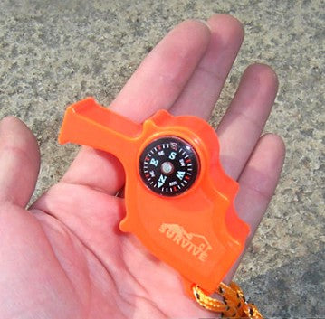 Whistle rescue with compass